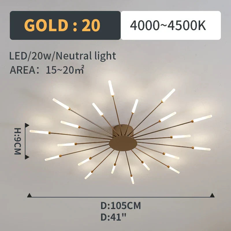 مصابيح DecorBites™ LED Fireworks المتدلية - إضاءة ثريا عصرية لغرفة المعيشة وغرفة النوم