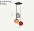 Nordic Water Grain Colored Glass Globe Pendant Light