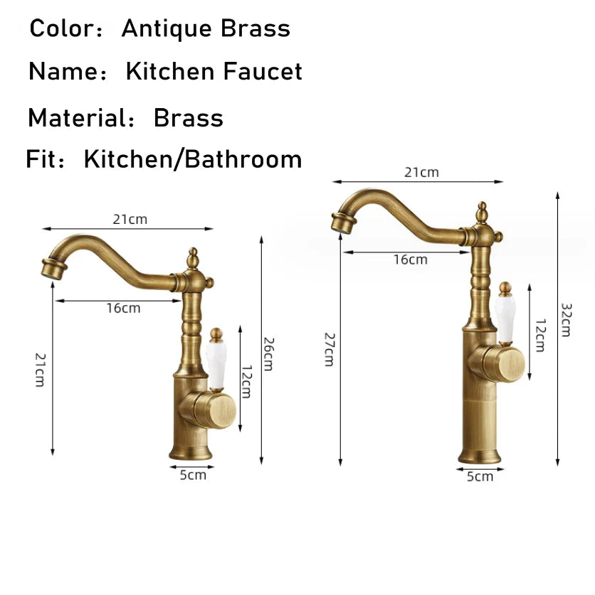 DecorBites™ Gold Luxury Kitchen Faucet for Household Sink, Hot and Cold Water Mixer