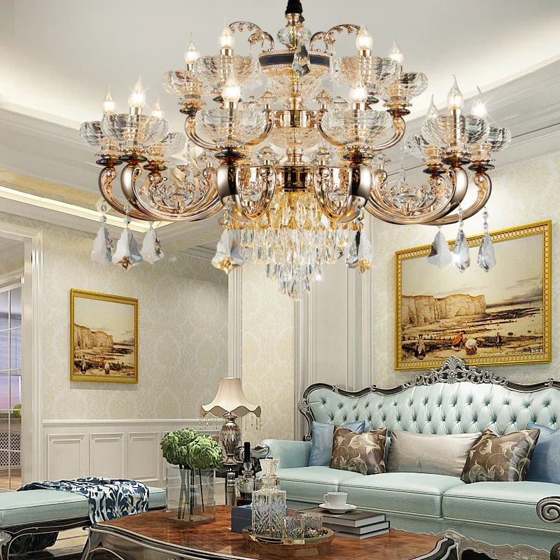 DecorBites™ Crystal Candle Chandelier for Home Living Room Dining Bedroom