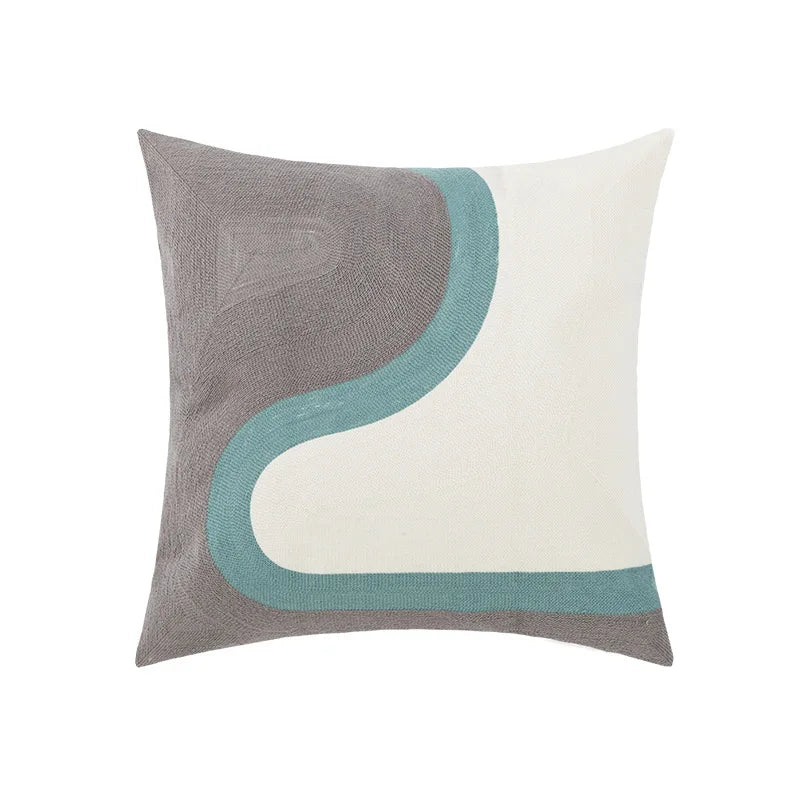 DecorBites™ Daisy Yellow Floral Geometric Pillow Cover - Soft Cozy Embroidery for Living Room