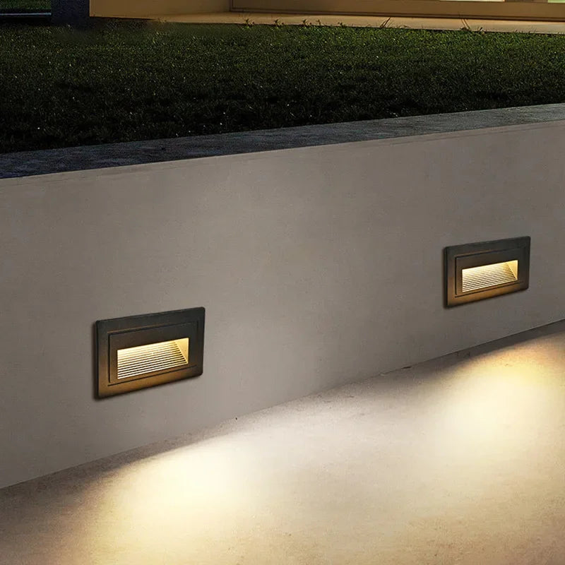 DecorBites™ Applique murale LED encastrée pour marches et escaliers extérieurs, Lampe murale encastrée étanche IP65