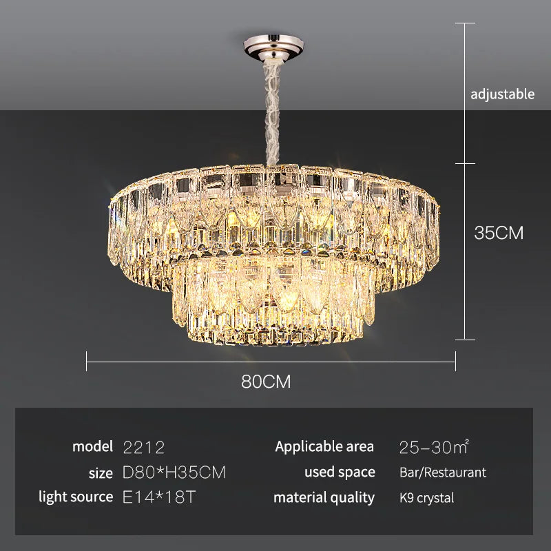 DecorBites™ Crystal Ring Chandelier: 2024 Luxury Bedroom Dining Room Lighting