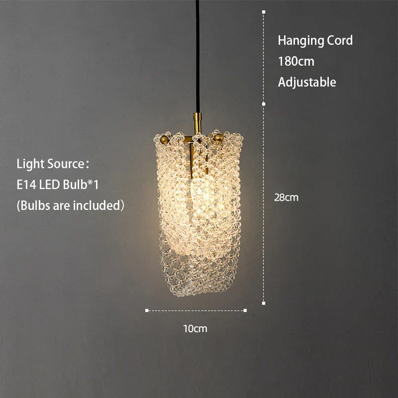 DecorBites™ Crystal LED Ceiling Chandelier | Modern Bedroom Pendant Lamp