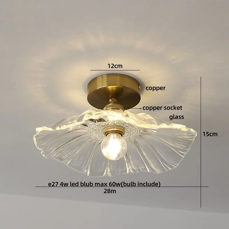 DecorBites™ Clear Glass LED Ceiling Light, Modern Nordic Bedroom Decor Ceiling Lamp