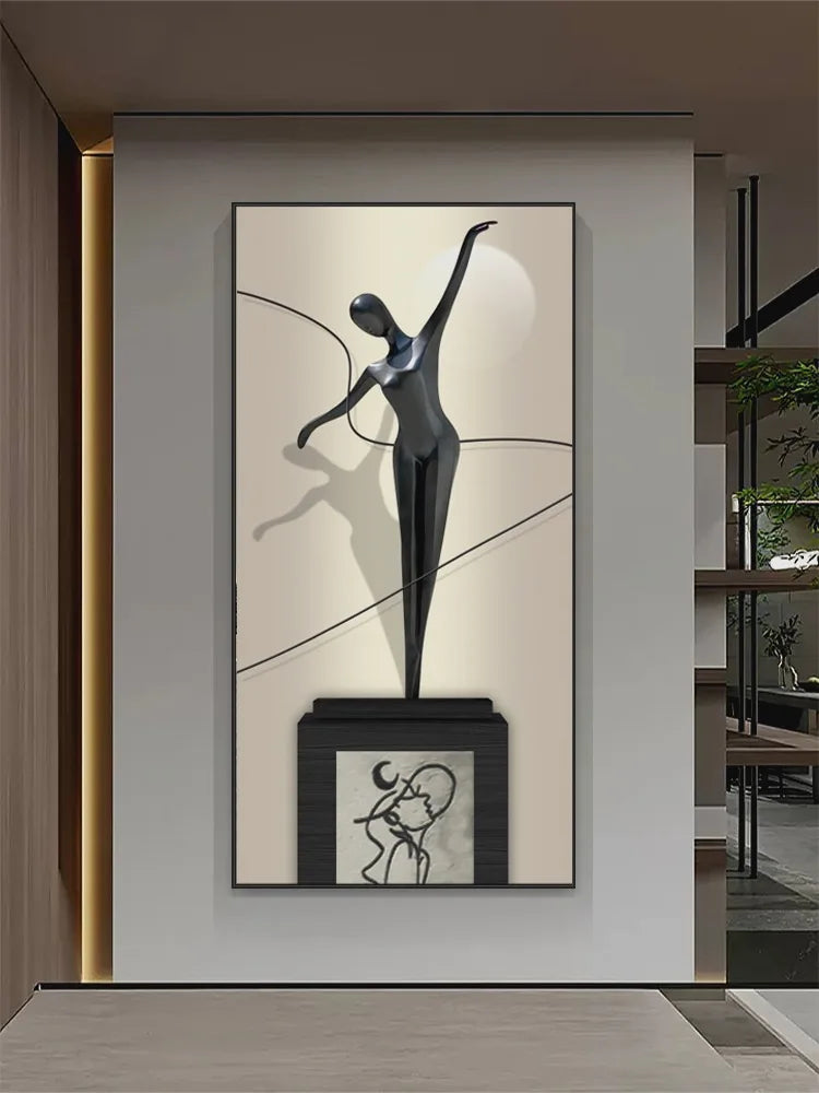 Abstract Figure Luminous Canvas Painting Wall Lamps by DecorBites™