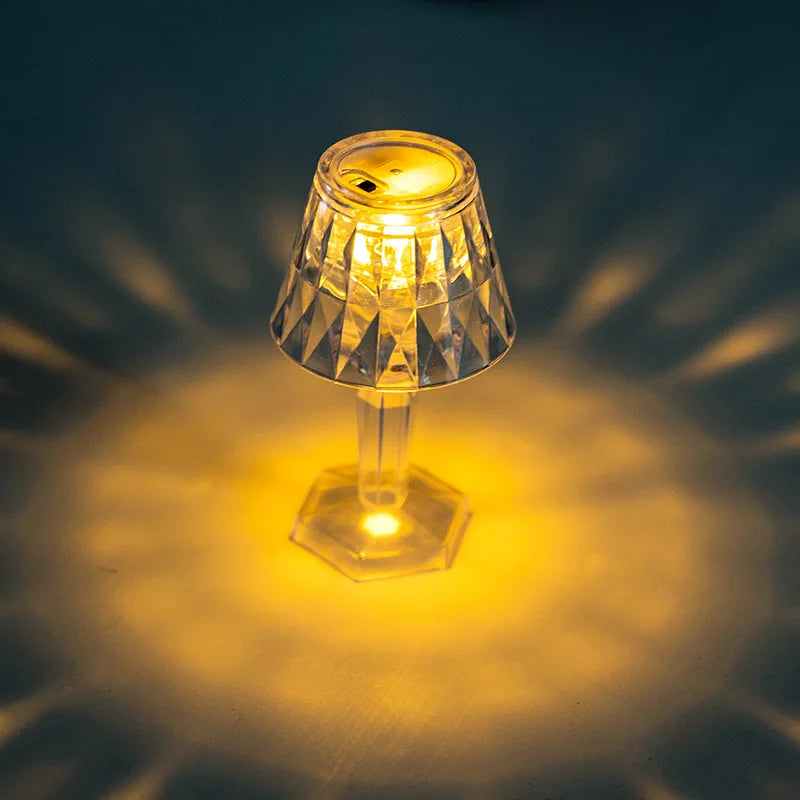 DecorBites™ Crystal Diamond LED Night Light Table Lamp for Bedroom Reading