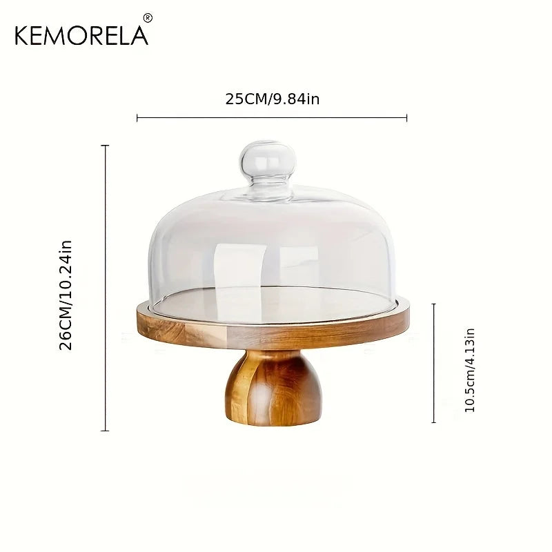 DecorBites™ Acacia Wood Cake Tray: Elevate Your Dessert Display