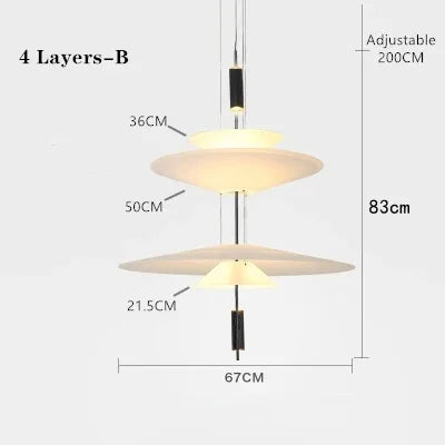 مصباح قلادة سقف أكريليك LED من DecorBites™ لإضاءة ديكور المنزل العصري