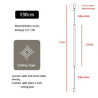 Italian Linear Black Metal & Acrylic Pendant Light