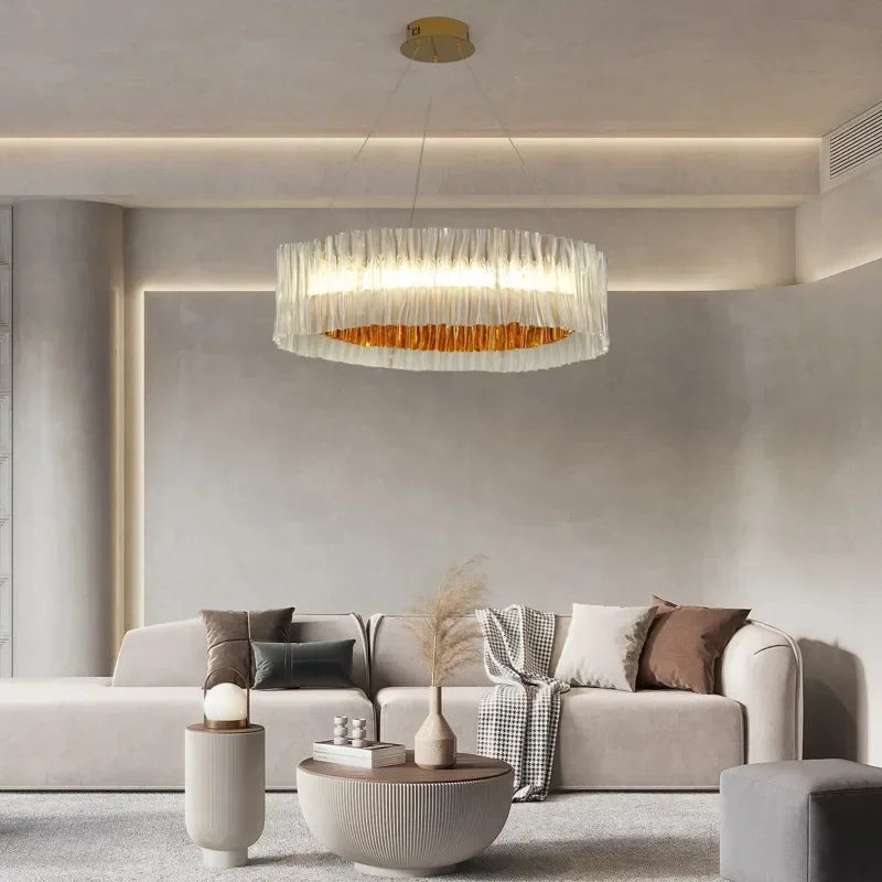 DecorBites™ Acrylic Ceiling Chandelier for Art Restaurant Hotel Living Room Kitchen LED Ring Light