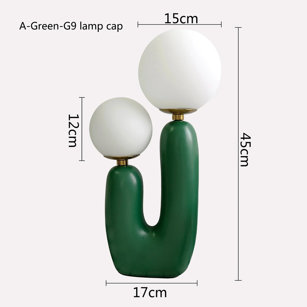 DecorBites™ Glass Ball LED Table Lamp: Green Pink Resin Nordic Style for Home Decor
