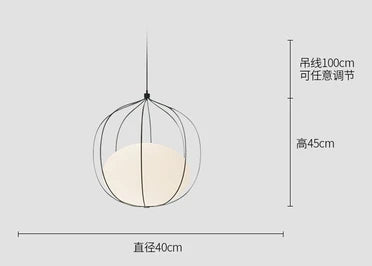 DecorBites™ Birdcage Glass Ball Pendant Light for Dining Room and Bar in Nordic Design