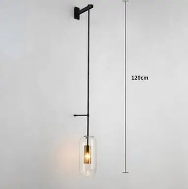 Applique murale en verre doré DecorBites™ : Lampe murale industrielle E14 post-moderne pour la décoration intérieure