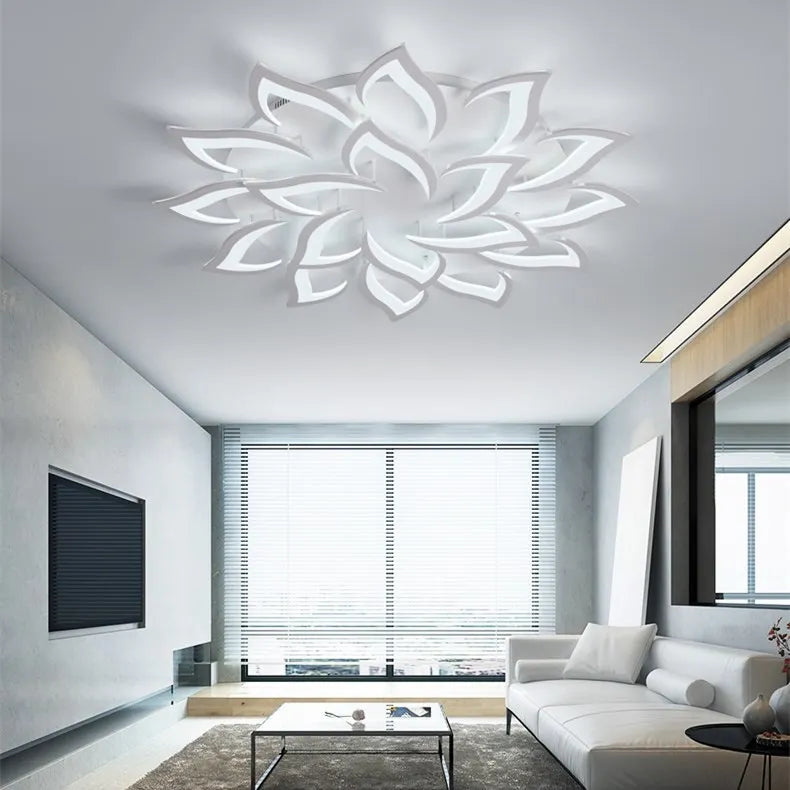 ثريا لوتس من DecorBites™: مصباح سقف LED عصري للمنزل، غرفة المعيشة، وغرفة النوم.