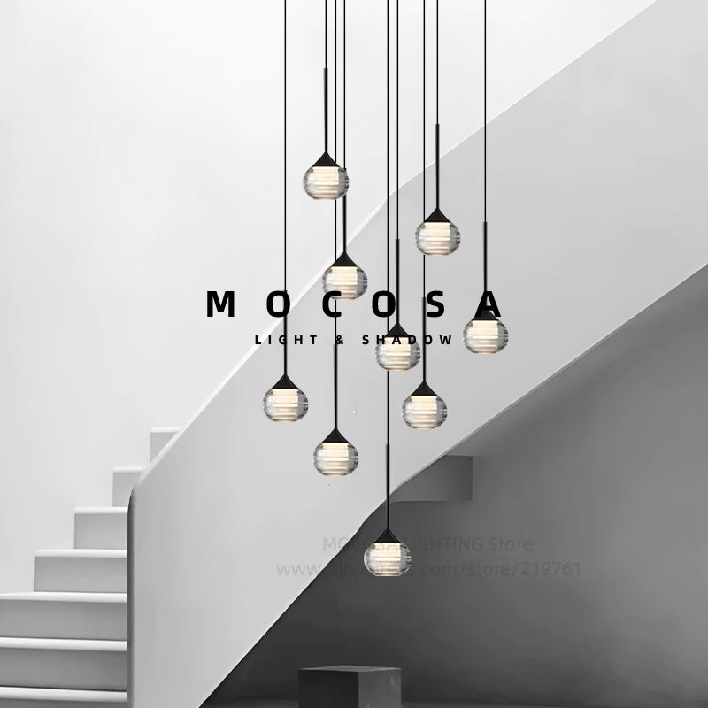 Black Water Drop Acrylic LED Pendant Light