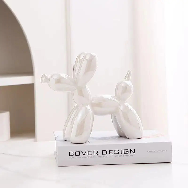 DecorBites™ 22cm Balloon Dog Ceramic Sculpture Decor Statue Office Gift