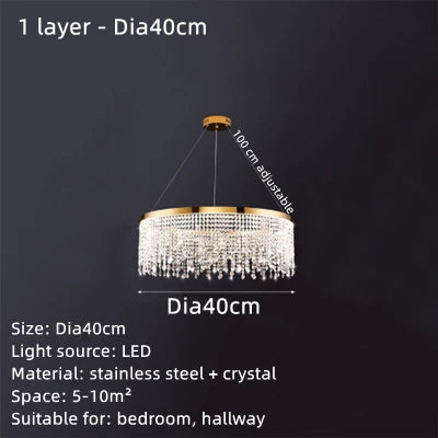 DecorBites™ Crystal Water Curtain Pendant Chandelier - Luxury LED Lighting for Home, Hotel, and More