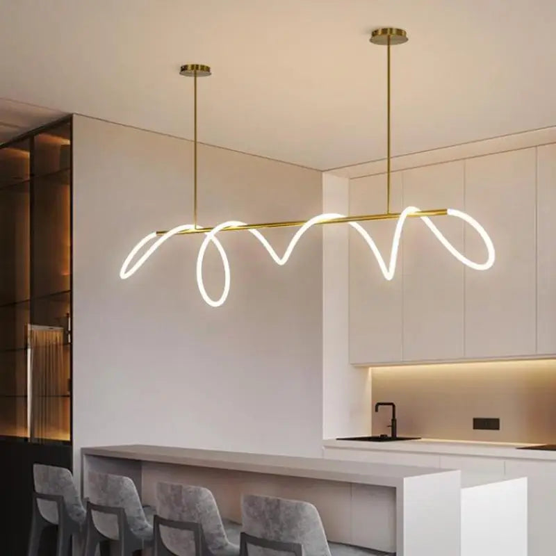 ثريا ديكور بايتس™ LED ذات الخرطوم الطويل لغرفة الطعام والمطبخ والبار، مصباح متدلي