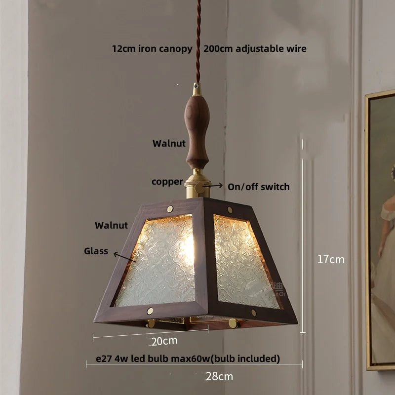 DecorBites™ Ash Wood LED Pendant Lamp Adjustable Hanging Lights Luminaire