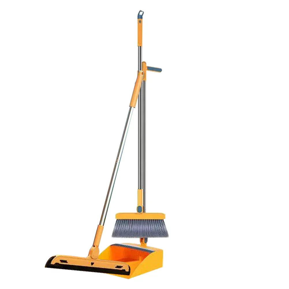 DecorBites™ Household Broom Scoop Set: Folding Dustpan, Broom & Shovel, Water Wiper, Pet Hair Grabber