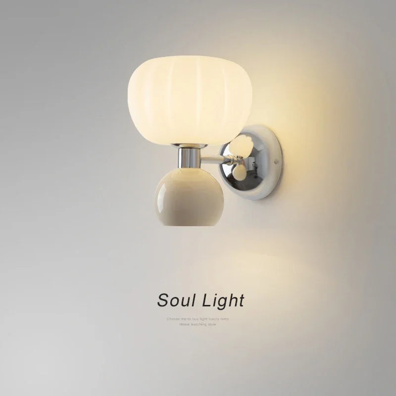 DecorBites™ Cream Breeze Pumpkin LED Wall Sconces for Bedroom Living Room Dining Hallway