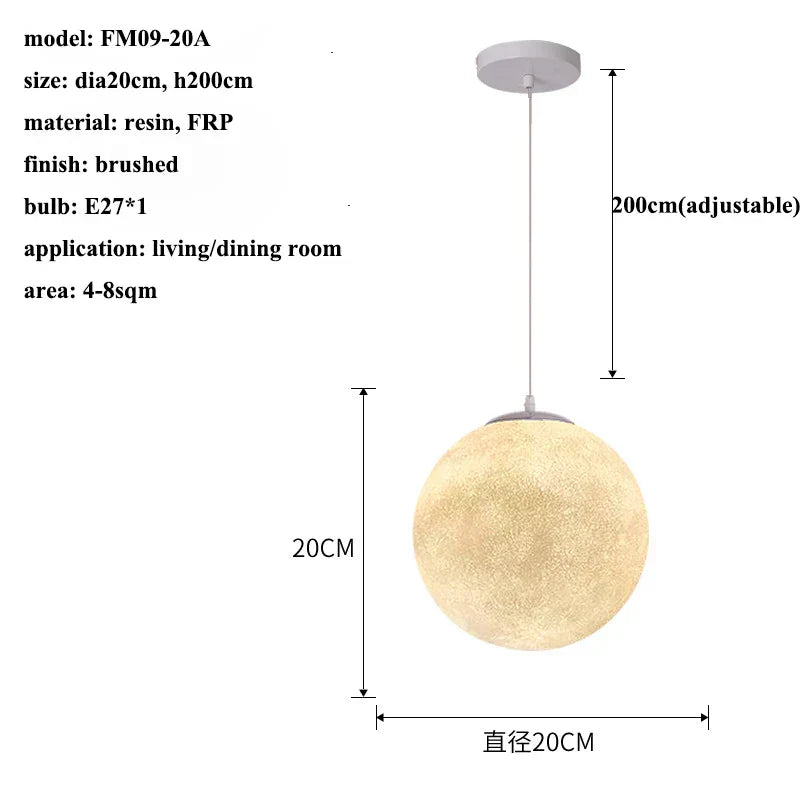 DecorBites™ Cream Moon LED Pendant Chandelier: Modern Living Room Kitchen Bedroom Lighting