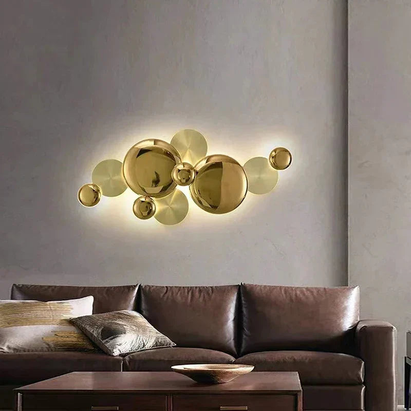 أباليق جدارية معدنية كبيرة ذهبية من DecorBites™ مصابيح LED إضاءة منزلية فاخرة عصرية