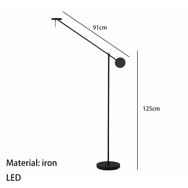 DecorBites™ Adjustable Swing Arm Black Wall Lamp for Bedroom & Study Room