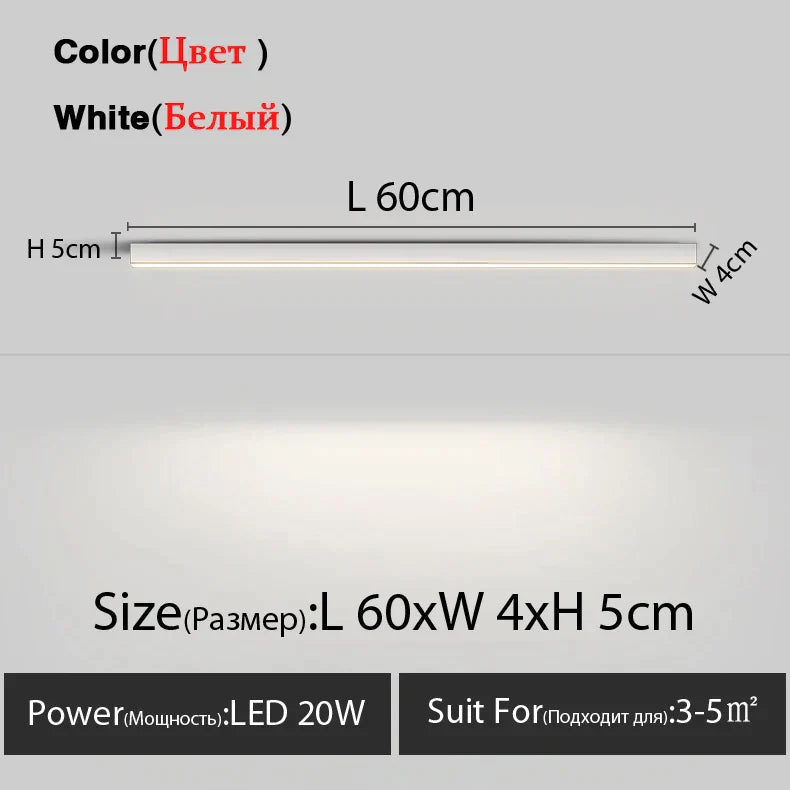 مصباح سقف LED خطي من DecorBites™ لغرفة المعيشة وغرفة الطعام وغرفة النوم - تصميم بسيط
