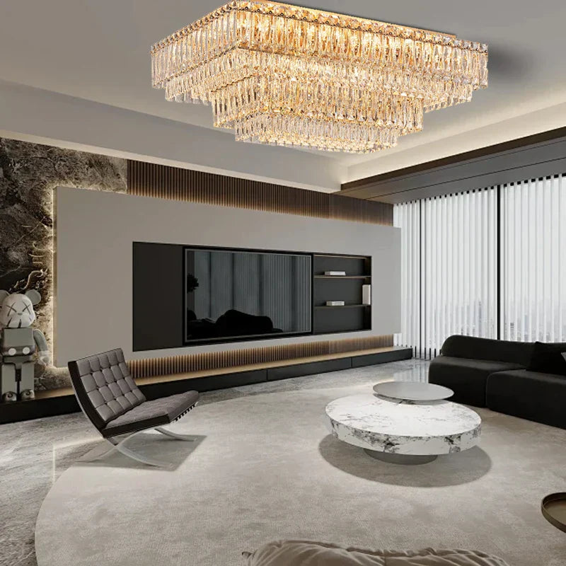 DecorBites™ Crystal Round Ceiling Lamp - Nordic Luxury Home Decor Luxe Chandelier