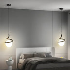 Nordic Metal Cord Pendant Light in White, Black, or Gold
