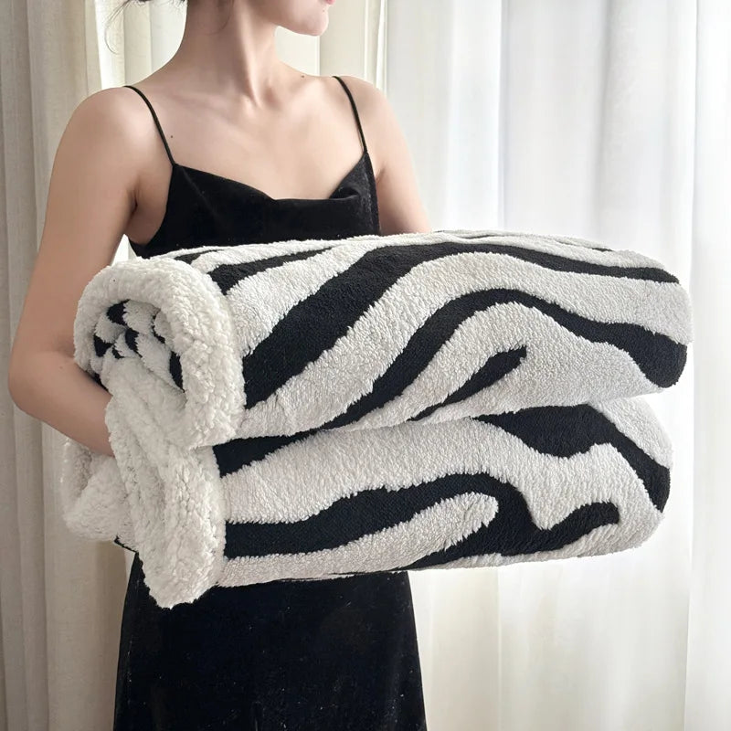 DecorBites™ Leopard Print Double Layered Wool Blanket-Irresistibly Soft & Warm