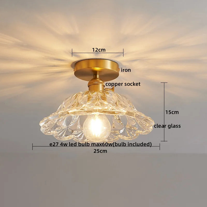 DecorBites™ Glass Copper LED Ceiling Light - Simple Art Decorative Chandelier