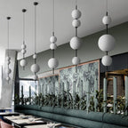 Modern Glass Globe 3-Light Pendant Chandelier