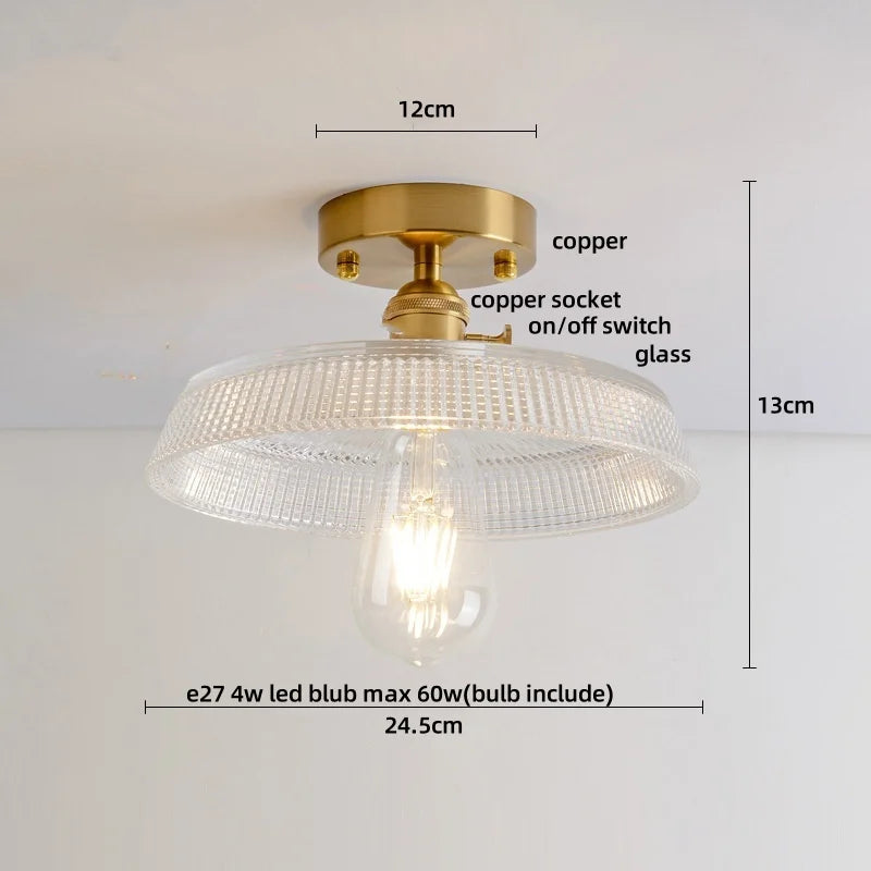 DecorBites™ Crystal Glass Luxury LED Ceiling Light for Hallway Bedroom Corridor Interior Decor