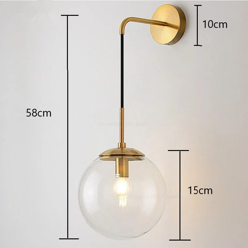 DecorBites™ Glass Ball LED Wall Light for Bedroom Decoration and Living Room Fixtures