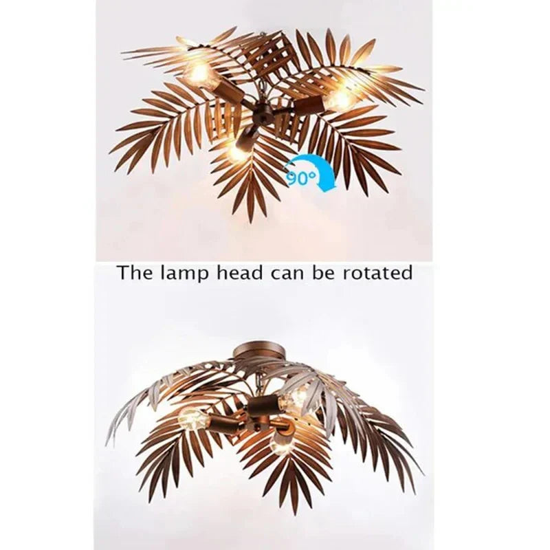 DecorBites™ Bronze Coconut Tree Pendant Lamp with Adjustable LED Lights for Home and Hospitality