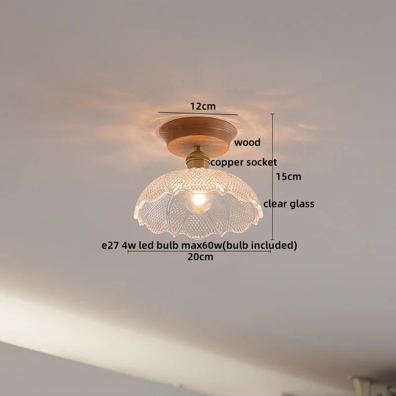 DecorBites™ Copper Wood LED Ceiling Lamp Ceramic Modern Ceiling Lights for Home Decor