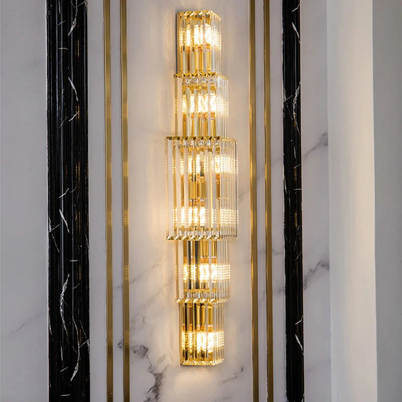 Applique murale en cristal DecorBites™ : Éclairage élégant pour hôtel de luxe, club, villa, salon, bureau, salle de banquet
