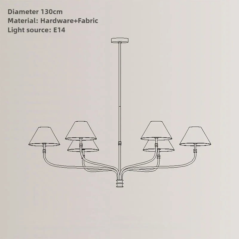 Coco French Minimalist Fabric Branch Chandelier