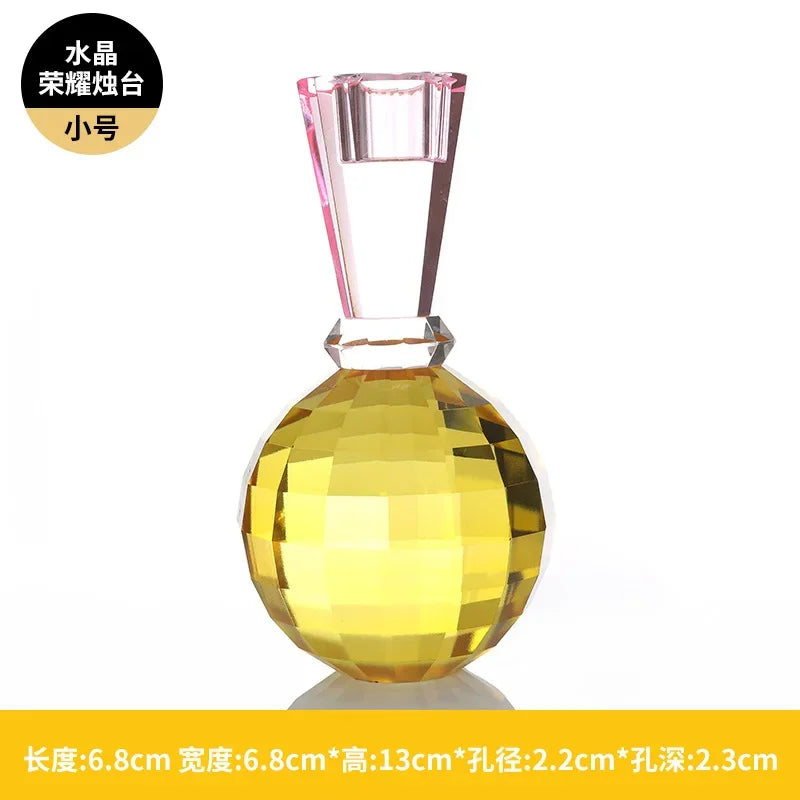 DecorBites™ Crystal Candle Holder: Elegant Table Centerpiece for Romantic Events & Home Decor