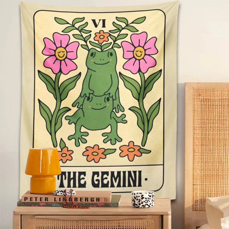 مفروشات حائط DecorBites™ Gemini Frog Constellation للديكور البوهيمي للغرفة