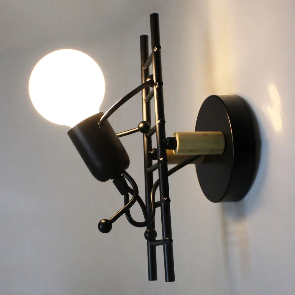 DecorBites™ Little Man LED Wall Light: Modern, Simple, Creative Design for Children's Bedroom