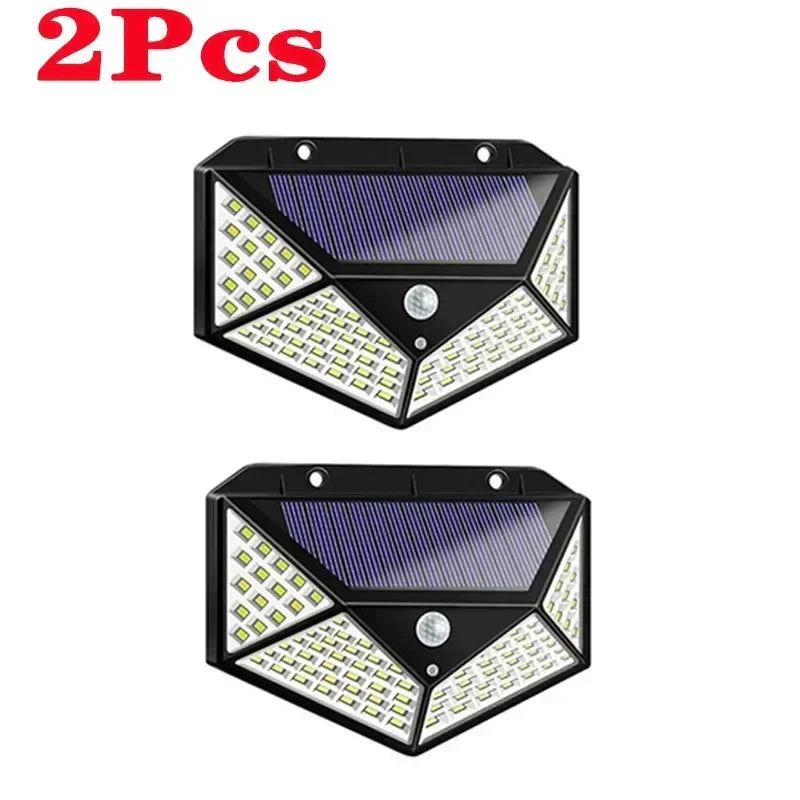 DecorBites™ 100 LED Solar Wall Lights: Motion Sensor Outdoor Solar Lamp for Garden
