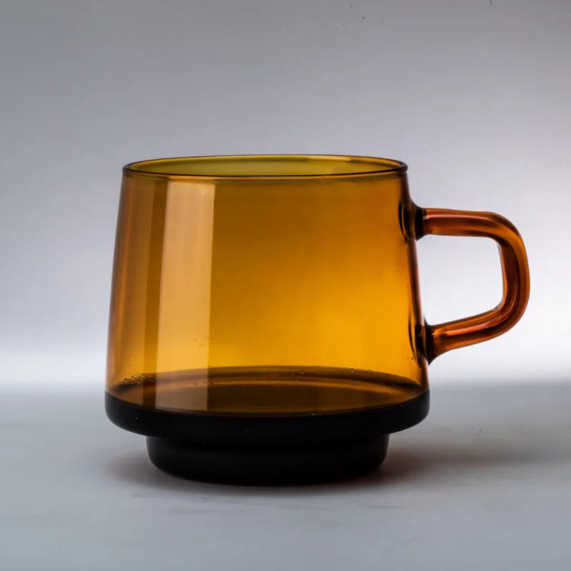 DecorBites™ 350ml Glass Coffee Mug Tea Juice Cup Heat Resistant Durable High Borosilicate