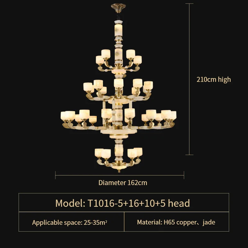 DecorBites™ Jade Copper Chandelier: Luxury European Style for Living Room, Bedroom, Dining Room Lighting