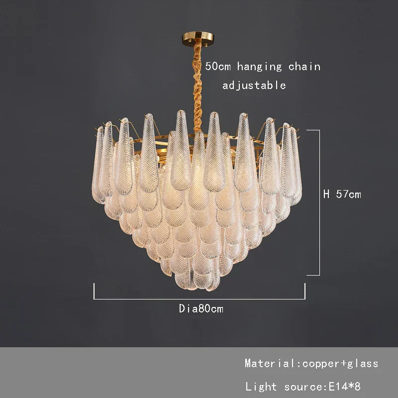 مصباح DecorBites™ الذهبي المعلق من الزجاج لطاولة الطعام والفندق، مصابيح سقف بهو حديثة