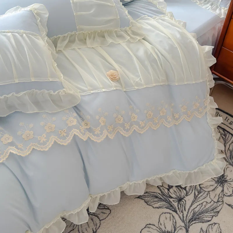 طقم مفروشات أميرة الدانتيل من DecorBites™ لسرير فردي أو مزدوج لجميع الفصول