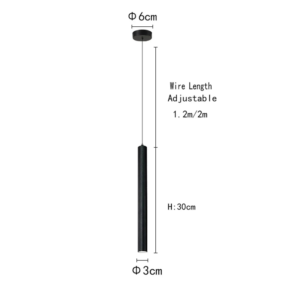Nordic Black Double Cylinder Pendant Light